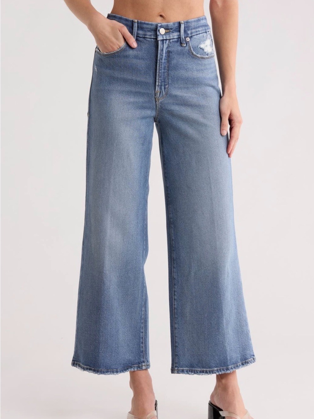 Good American Good Legs Soft Tech Palazzo Crop Wide-Leg, 2/26